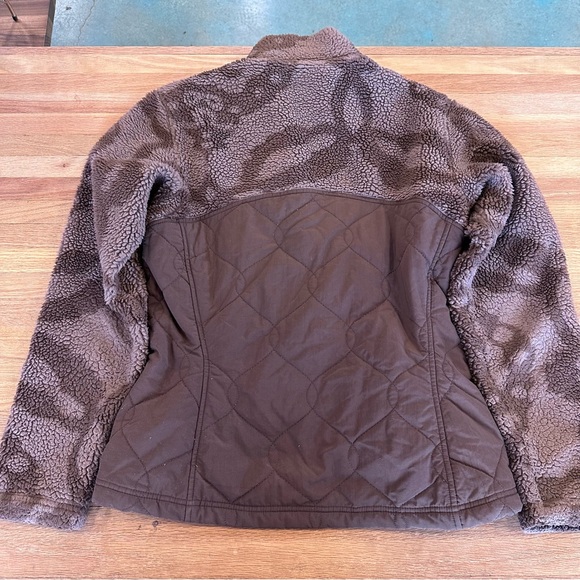 VTG Patagonia Women's Teddy Fleece Sherpa Fleece Jacket, Size Medium BROWN - Picture 2 of 4